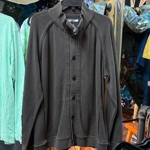 Volcom button-up sweatshirt, size XXL, charcoal gray raglan casual streetwear​